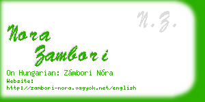 nora zambori business card